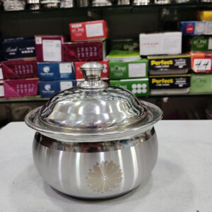 steel gift items | fancy steel pot with lid | mt033